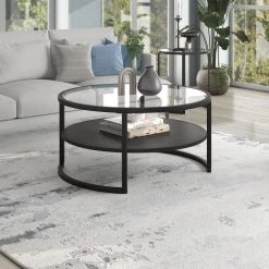 Top 10 🤩 Winston 34 in.Blackened Bronze Round Coffee Table with Glass Top by Meyer&Cross 🥰 -Outlet Camden Isle Store blackened bronze meyer cross coffee tables ct1456 c3 1000