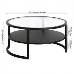 Top 10 🤩 Winston 34 in.Blackened Bronze Round Coffee Table with Glass Top by Meyer&Cross 🥰 -Outlet Camden Isle Store blackened bronze meyer cross coffee tables ct1456 fa 1000
