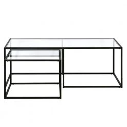 Buy โจ Kennedy 22 and 50 in.Nested Blackened Bronze Coffee Table Set of 2 with Glass Top by Meyer&Cross ๐งจ