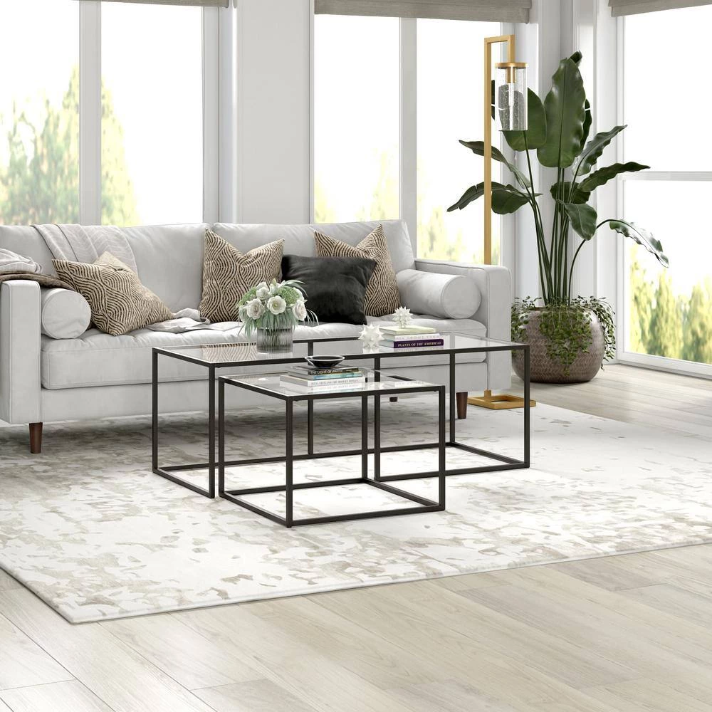 Buy ✨ Kennedy 22 and 50 in.Nested Blackened Bronze Coffee Table Set of 2 with Glass Top by Meyer&Cross 🧨 6 Buy ✨ Kennedy 22 and 50 in.Nested Blackened Bronze Coffee Table Set of 2 with Glass Top by Meyer&Cross 🧨 - Image 4