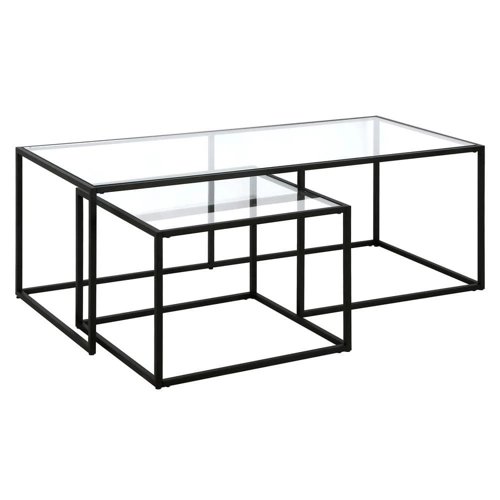 Buy ✨ Kennedy 22 and 50 in.Nested Blackened Bronze Coffee Table Set of 2 with Glass Top by Meyer&Cross 🧨 4 Buy ✨ Kennedy 22 and 50 in.Nested Blackened Bronze Coffee Table Set of 2 with Glass Top by Meyer&Cross 🧨 - Image 2