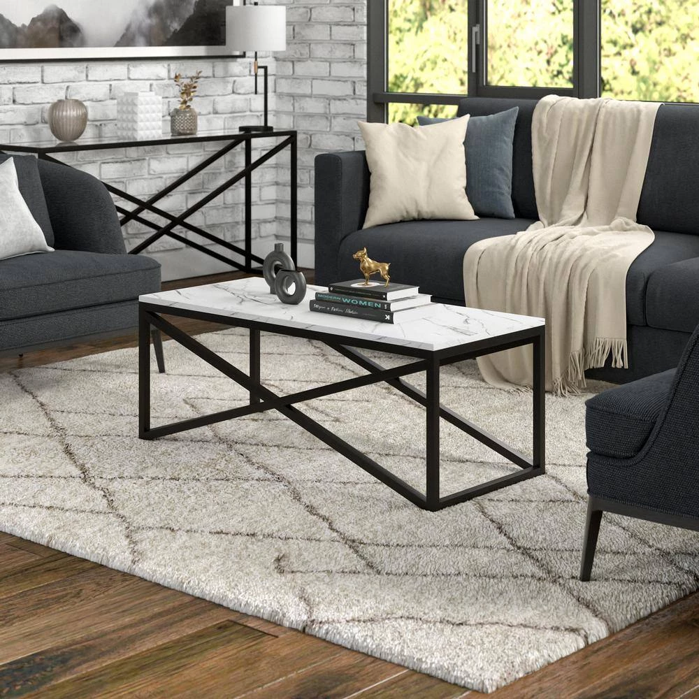 Flash Sale ✨ Calix 46 in. Blackened Bronze Rectangular Coffee Table with Faux Marble Top by Meyer&Cross 👏 12 Flash Sale ✨ Calix 46 in. Blackened Bronze Rectangular Coffee Table with Faux Marble Top by Meyer&Cross 👏 - Image 10