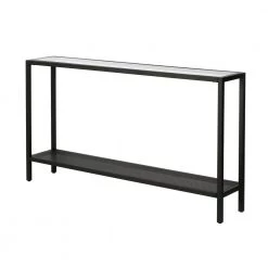 Top 10 🥰 Rigan 55 in. Blackened Bronze/Clear Standard Rectangle Glass Console Table with Storage by Meyer&Cross 🛒 -Outlet Camden Isle Store blackened bronze meyer cross console tables at0365 1f 1000