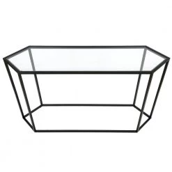 Budget 🔔 Beck 48 in. Blackened Bronze Specialty Glass Console Table by Meyer&Cross 🤩 -Outlet Camden Isle Store blackened bronze meyer cross console tables at0551 1f 1000