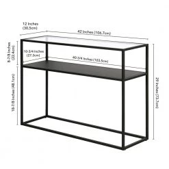 Deals 😉 Nellie 42 in. Blackened Bronze Rectangle Tempered Glass Console Table with Solid Metal-Shelf by Meyer&Cross 🔔 14 Deals 😉 Nellie 42 in. Blackened Bronze Rectangle Tempered Glass Console Table with Solid Metal-Shelf by Meyer&Cross 🔔 -Outlet Camden Isle Store blackened bronze meyer cross console tables at0573 1f 1000