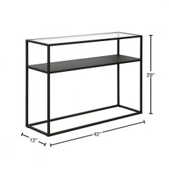 Deals 😉 Nellie 42 in. Blackened Bronze Rectangle Tempered Glass Console Table with Solid Metal-Shelf by Meyer&Cross 🔔 11 Deals 😉 Nellie 42 in. Blackened Bronze Rectangle Tempered Glass Console Table with Solid Metal-Shelf by Meyer&Cross 🔔 -Outlet Camden Isle Store blackened bronze meyer cross console tables at0573 40 1000