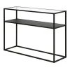 Deals 😉 Nellie 42 in. Blackened Bronze Rectangle Tempered Glass Console Table with Solid Metal-Shelf by Meyer&Cross 🔔