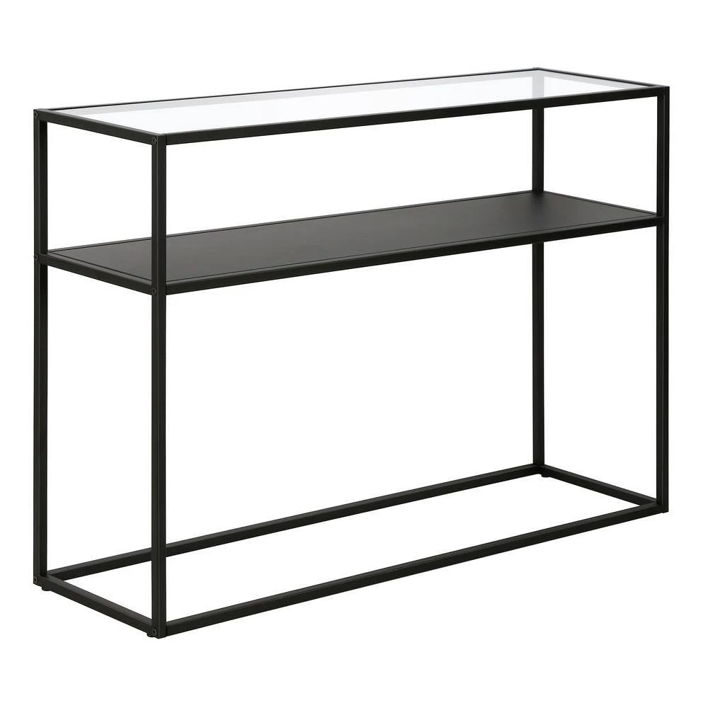 Deals 😉 Nellie 42 in. Blackened Bronze Rectangle Tempered Glass Console Table with Solid Metal-Shelf by Meyer&Cross 🔔 4 Deals 😉 Nellie 42 in. Blackened Bronze Rectangle Tempered Glass Console Table with Solid Metal-Shelf by Meyer&Cross 🔔 - Image 2