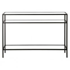 Hot Sale 🛒 Siviline 42 in. Blackened Bronze Rectangle Glass Top Console Table by Meyer&Cross 🌟 -Outlet Camden Isle Store blackened bronze meyer cross console tables at0574 1f 1000