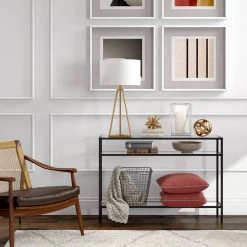 Hot Sale 🛒 Siviline 42 in. Blackened Bronze Rectangle Glass Top Console Table by Meyer&Cross 🌟 -Outlet Camden Isle Store blackened bronze meyer cross console tables at0574 31 1000