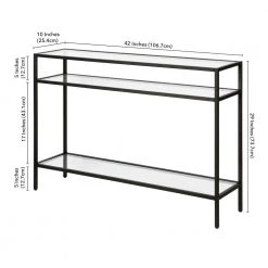 Hot Sale 🛒 Siviline 42 in. Blackened Bronze Rectangle Glass Top Console Table by Meyer&Cross 🌟 -Outlet Camden Isle Store blackened bronze meyer cross console tables at0574 44 1000