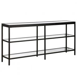 Budget ⭐ Alexis 64 in. Blackened Bronze Rectangle Glass Console Table by Meyer&Cross ⌛