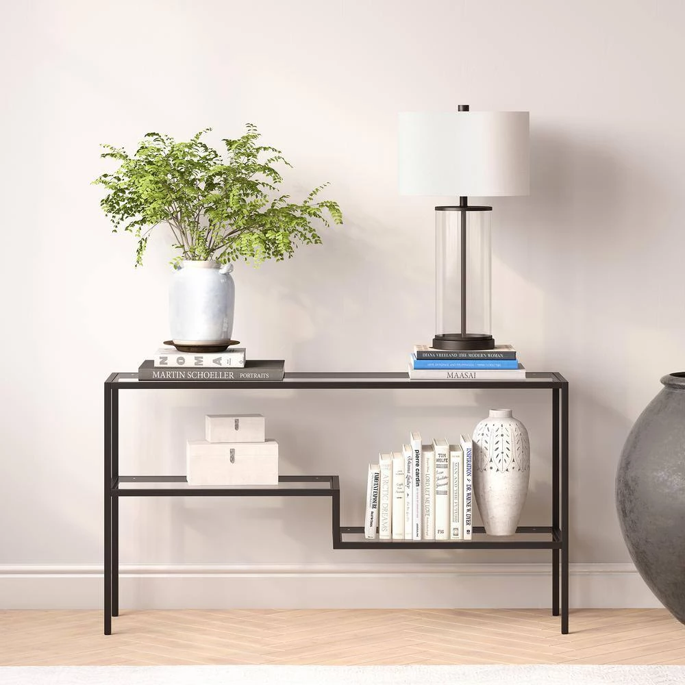 New ๐งจ Lovett 55 in. Blackened Bronze Rectangle Glass Console Table with Glass Shelves by Meyer&Cross ๐ 10 New ๐งจ Lovett 55 in. Blackened Bronze Rectangle Glass Console Table with Glass Shelves by Meyer&Cross ๐ - Image 8