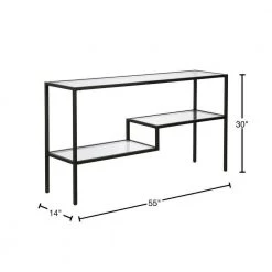 New ๐งจ Lovett 55 in. Blackened Bronze Rectangle Glass Console Table with Glass Shelves by Meyer&Cross ๐ 12 New ๐งจ Lovett 55 in. Blackened Bronze Rectangle Glass Console Table with Glass Shelves by Meyer&Cross ๐ -Outlet Camden Isle Store blackened bronze meyer cross console tables at0637 40 1000