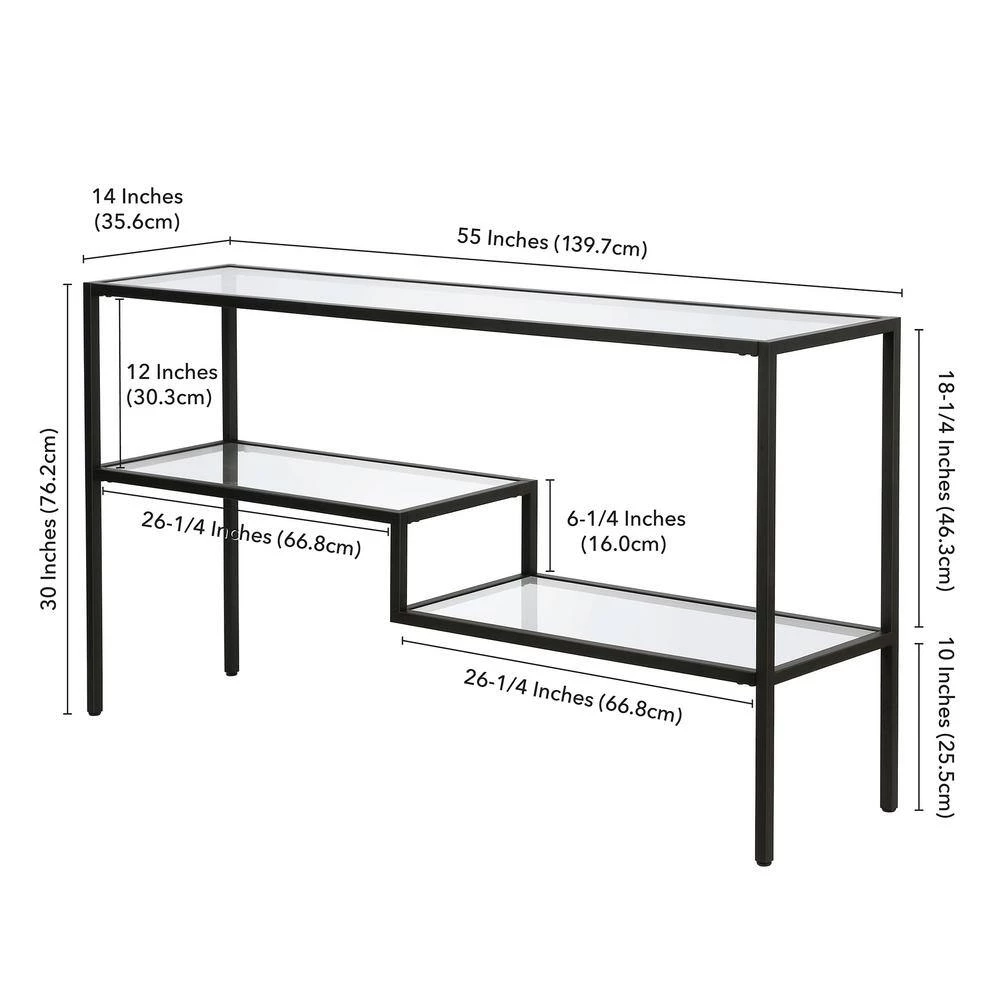 New ๐งจ Lovett 55 in. Blackened Bronze Rectangle Glass Console Table with Glass Shelves by Meyer&Cross ๐ 9 New ๐งจ Lovett 55 in. Blackened Bronze Rectangle Glass Console Table with Glass Shelves by Meyer&Cross ๐ - Image 7