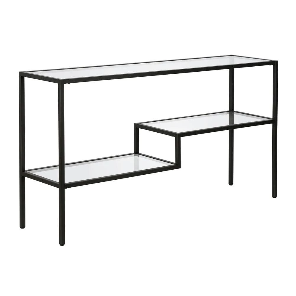 New ๐งจ Lovett 55 in. Blackened Bronze Rectangle Glass Console Table with Glass Shelves by Meyer&Cross ๐ 3 New ๐งจ Lovett 55 in. Blackened Bronze Rectangle Glass Console Table with Glass Shelves by Meyer&Cross ๐