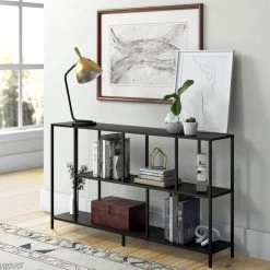 Discount 😍 Winthrop 52 in. Blackened Bronze Rectangle Metal Console Table by Meyer&Cross 😀 -Outlet Camden Isle Store blackened bronze meyer cross console tables at0914 1f 1000