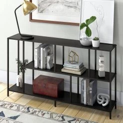 Discount 😍 Winthrop 52 in. Blackened Bronze Rectangle Metal Console Table by Meyer&Cross 😀 -Outlet Camden Isle Store blackened bronze meyer cross console tables at0914 4f 1000