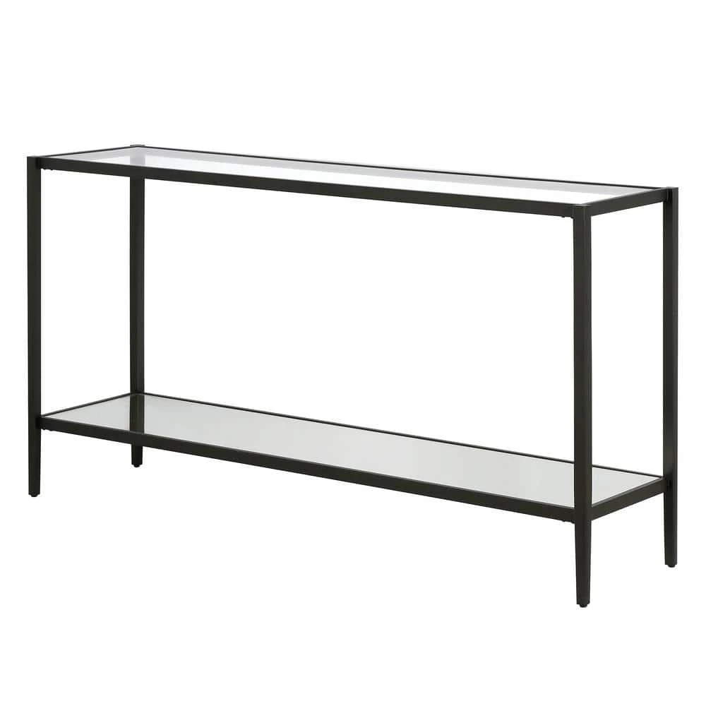 Promo ✔️ Hera 55 in. Blackened Bronze Rectangle Glass Console Table with Mirrored Shelf by Meyer&Cross 🌟 4 Promo ✔️ Hera 55 in. Blackened Bronze Rectangle Glass Console Table with Mirrored Shelf by Meyer&Cross 🌟 - Image 2