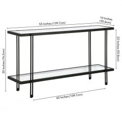 Cheapest ✨ Inez 55 in. Blackened Bronze Rectangle Glass Console Table by Meyer&Cross ⌛ -Outlet Camden Isle Store blackened bronze meyer cross console tables at0983 44 1000