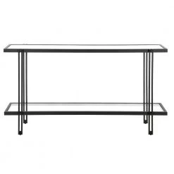 Cheapest ✨ Inez 55 in. Blackened Bronze Rectangle Glass Console Table by Meyer&Cross ⌛ -Outlet Camden Isle Store blackened bronze meyer cross console tables at0983 c3 1000