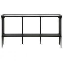 Best Pirce 😉 Nellie 55 in. Blackened Bronze Rectangle Glass Console Table with Solid Metal Shelf by Meyer&Cross 😉 -Outlet Camden Isle Store blackened bronze meyer cross console tables at0985 c3 1000