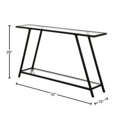 Promo 🛒 Yair 52 in. Rectangle Blackened Bronze Glass Console Table by Meyer&Cross 😀 -Outlet Camden Isle Store blackened bronze meyer cross console tables at0992 40 1000