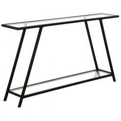Promo 🛒 Yair 52 in. Rectangle Blackened Bronze Glass Console Table by Meyer&Cross 😀