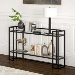 Budget โ Uriel 52 in. Blackened Bronze Rectangle Glass Console Table by Meyer&Cross ๐ 16 Budget โ Uriel 52 in. Blackened Bronze Rectangle Glass Console Table by Meyer&Cross ๐ -Outlet Camden Isle Store blackened bronze meyer cross console tables at1039 1f 1000
