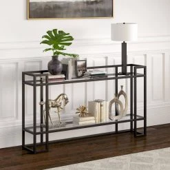 Budget โ Uriel 52 in. Blackened Bronze Rectangle Glass Console Table by Meyer&Cross ๐ 15 Budget โ Uriel 52 in. Blackened Bronze Rectangle Glass Console Table by Meyer&Cross ๐ -Outlet Camden Isle Store blackened bronze meyer cross console tables at1039 4f 1000