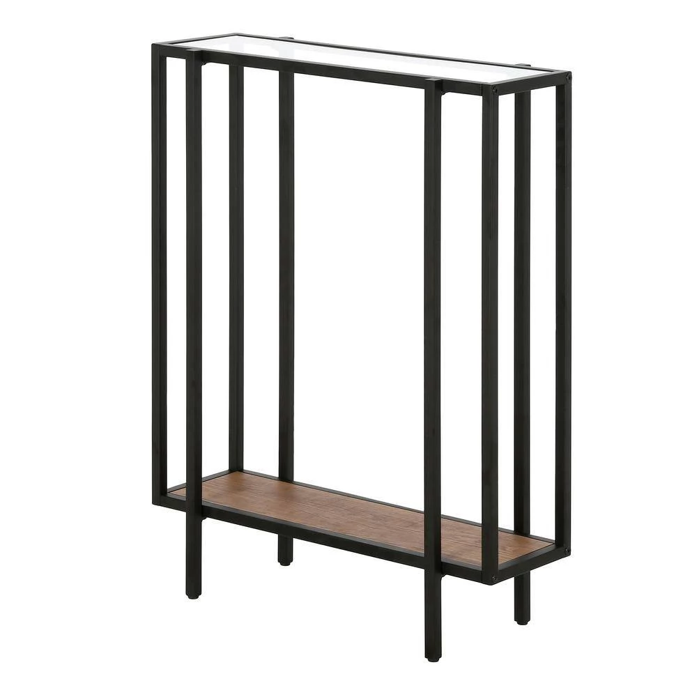 Promo 🧨 Vireo 22 in. Blackened Bronze Rectangle Glass Accent Table with Rustic Oak Shelf by Meyer&Cross 💯 4 Promo 🧨 Vireo 22 in. Blackened Bronze Rectangle Glass Accent Table with Rustic Oak Shelf by Meyer&Cross 💯 - Image 2