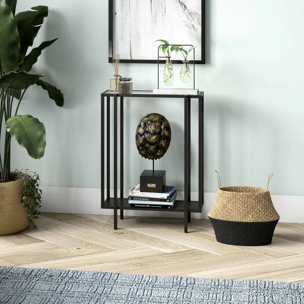 Cheapest 🥰 Vireo 22 in. Blackened Bronze Rectangle Glass Accent Table with Metal Shelf by Meyer&Cross ✨ 11 Cheapest 🥰 Vireo 22 in. Blackened Bronze Rectangle Glass Accent Table with Metal Shelf by Meyer&Cross ✨ - Image 9