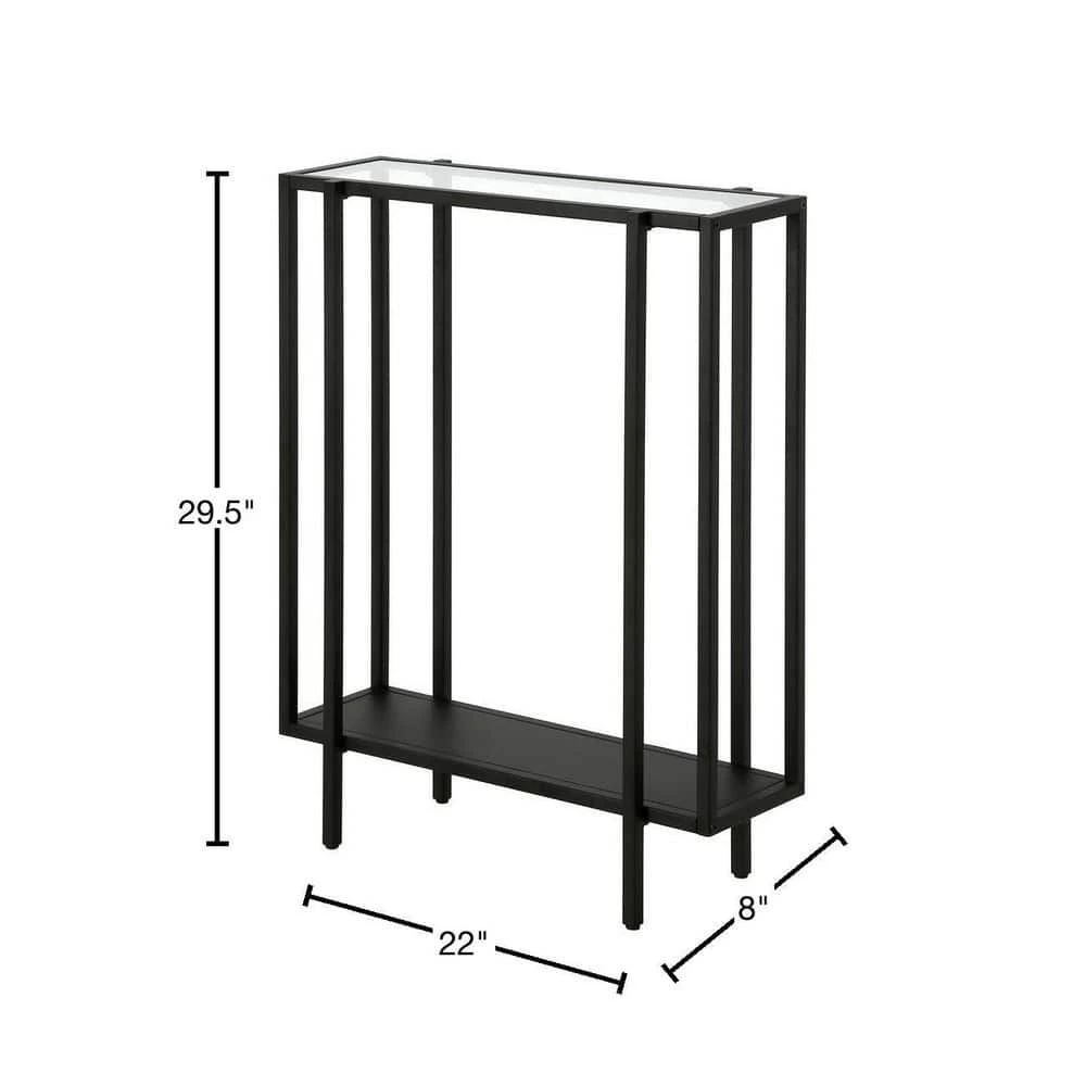 Cheapest 🥰 Vireo 22 in. Blackened Bronze Rectangle Glass Accent Table with Metal Shelf by Meyer&Cross ✨ 5 Cheapest 🥰 Vireo 22 in. Blackened Bronze Rectangle Glass Accent Table with Metal Shelf by Meyer&Cross ✨ - Image 3