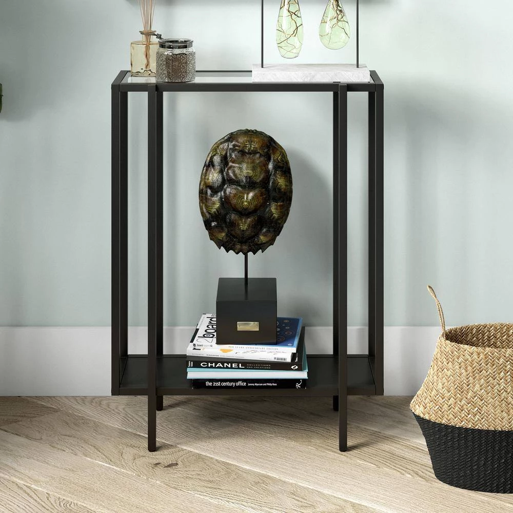 Cheapest 🥰 Vireo 22 in. Blackened Bronze Rectangle Glass Accent Table with Metal Shelf by Meyer&Cross ✨ 9 Cheapest 🥰 Vireo 22 in. Blackened Bronze Rectangle Glass Accent Table with Metal Shelf by Meyer&Cross ✨ - Image 7