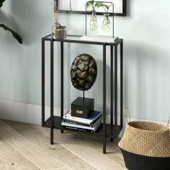 Cheapest 🥰 Vireo 22 in. Blackened Bronze Rectangle Glass Accent Table with Metal Shelf by Meyer&Cross ✨ 15 Cheapest 🥰 Vireo 22 in. Blackened Bronze Rectangle Glass Accent Table with Metal Shelf by Meyer&Cross ✨ -Outlet Camden Isle Store blackened bronze meyer cross console tables at1172 4f 1000