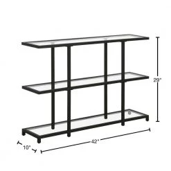 Cheap ✔️ Greenwich 42 in. Blackened Bronze Rectangle Glass Console Table with Storage by Meyer&Cross 🌟 -Outlet Camden Isle Store blackened bronze meyer cross console tables at1284 40 1000