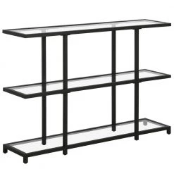 Cheap ✔️ Greenwich 42 in. Blackened Bronze Rectangle Glass Console Table with Storage by Meyer&Cross 🌟