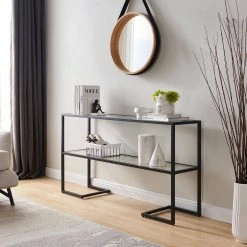 New ๐งจ Errol 55 in. Blackened Bronze Rectangle Glass Console Table with Storage by Meyer&Cross ๐ 17 New ๐งจ Errol 55 in. Blackened Bronze Rectangle Glass Console Table with Storage by Meyer&Cross ๐ -Outlet Camden Isle Store blackened bronze meyer cross console tables at1329 1f 1000