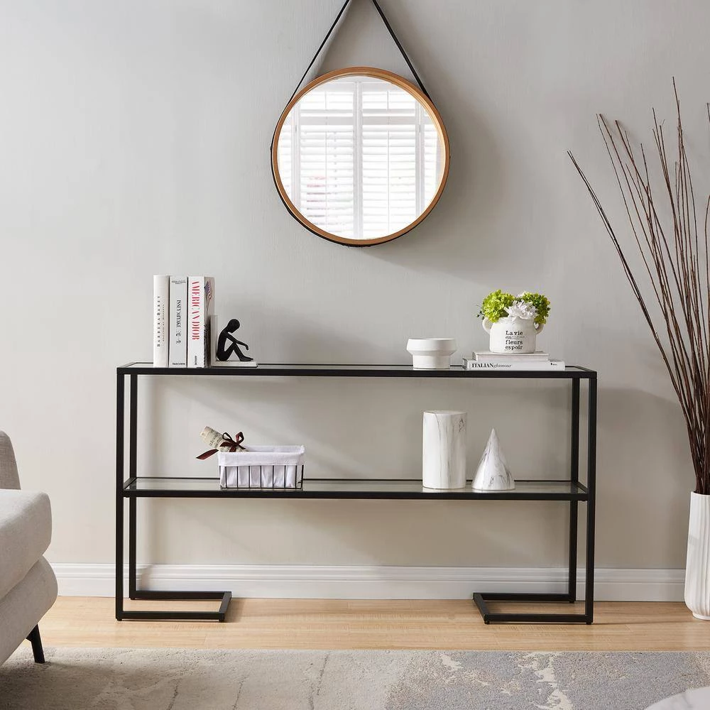 New ๐งจ Errol 55 in. Blackened Bronze Rectangle Glass Console Table with Storage by Meyer&Cross ๐ 12 New ๐งจ Errol 55 in. Blackened Bronze Rectangle Glass Console Table with Storage by Meyer&Cross ๐ - Image 10