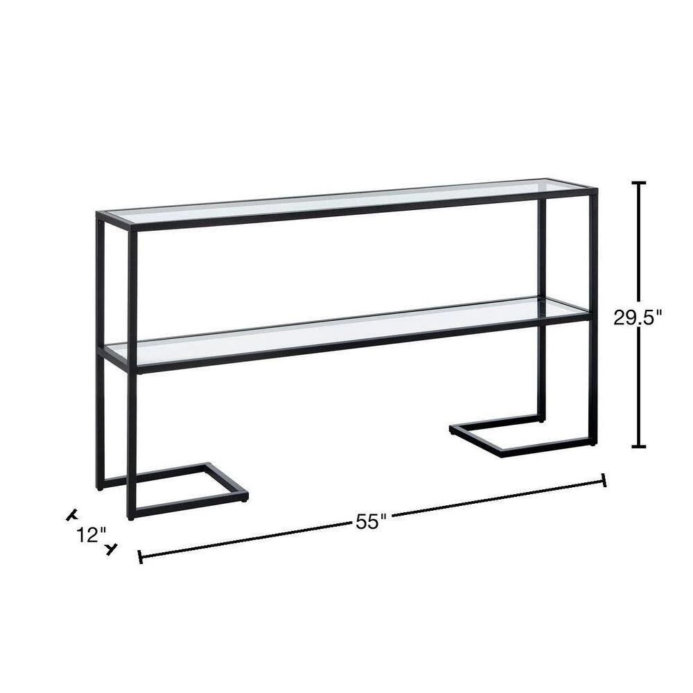 New ๐งจ Errol 55 in. Blackened Bronze Rectangle Glass Console Table with Storage by Meyer&Cross ๐ 5 New ๐งจ Errol 55 in. Blackened Bronze Rectangle Glass Console Table with Storage by Meyer&Cross ๐ - Image 3