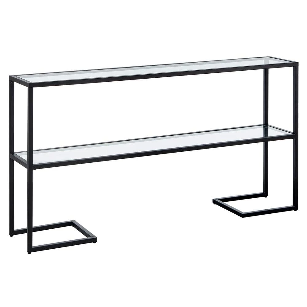 New ๐งจ Errol 55 in. Blackened Bronze Rectangle Glass Console Table with Storage by Meyer&Cross ๐ 3 New ๐งจ Errol 55 in. Blackened Bronze Rectangle Glass Console Table with Storage by Meyer&Cross ๐