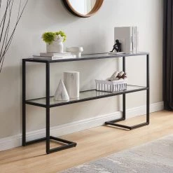 New ๐งจ Errol 55 in. Blackened Bronze Rectangle Glass Console Table with Storage by Meyer&Cross ๐ 15 New ๐งจ Errol 55 in. Blackened Bronze Rectangle Glass Console Table with Storage by Meyer&Cross ๐ -Outlet Camden Isle Store blackened bronze meyer cross console tables at1329 c3 1000