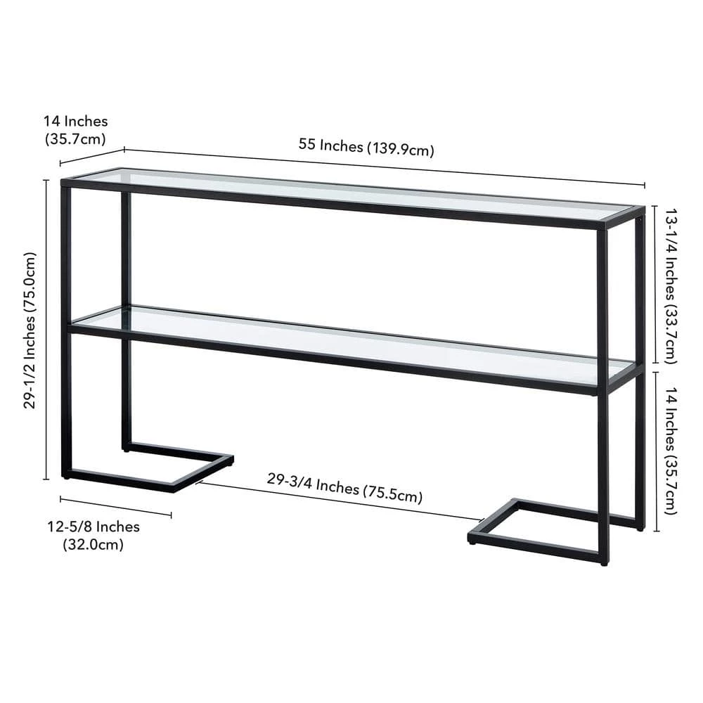 New ๐งจ Errol 55 in. Blackened Bronze Rectangle Glass Console Table with Storage by Meyer&Cross ๐ 10 New ๐งจ Errol 55 in. Blackened Bronze Rectangle Glass Console Table with Storage by Meyer&Cross ๐ - Image 8