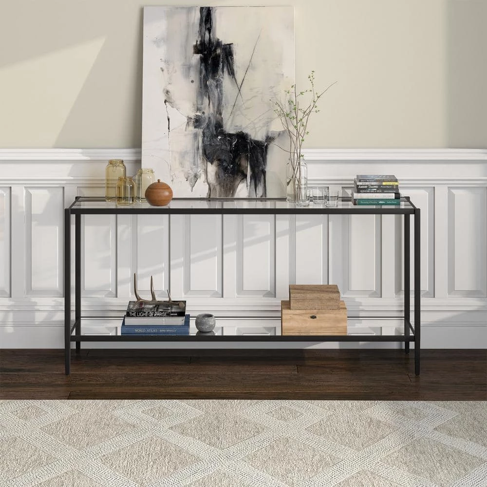 Wholesale 😍 Hera 64 in. Brass Rectangle Glass Console Table by Meyer&Cross 🎉 6 Wholesale 😍 Hera 64 in. Brass Rectangle Glass Console Table by Meyer&Cross 🎉 - Image 5