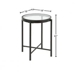 Budget 💯 Duxbury 22 in. Blackened Bronze Side Table by Meyer&Cross 😀 -Outlet Camden Isle Store blackened bronze meyer cross end side tables st0198 40 1000