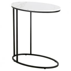 Best deal 🌟 Enzo 20 in. Blackened Bronze Oval Faux Marble Side Table by Meyer&Cross 🎉