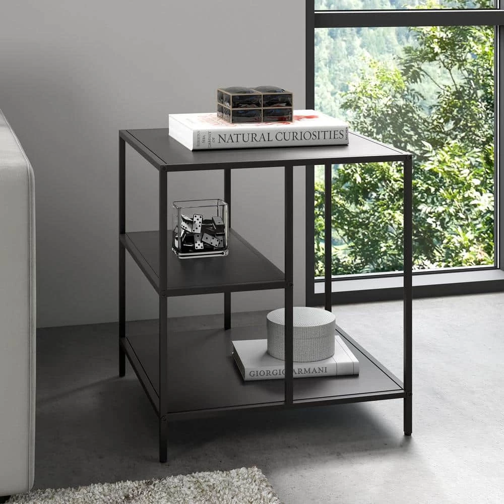 Hot Sale 😍 Winthrop 20 in. Blackened Bronze Square Metal Side Table with Metal Shelves by Meyer&Cross ✔️ 8 Hot Sale 😍 Winthrop 20 in. Blackened Bronze Square Metal Side Table with Metal Shelves by Meyer&Cross ✔️ - Image 6