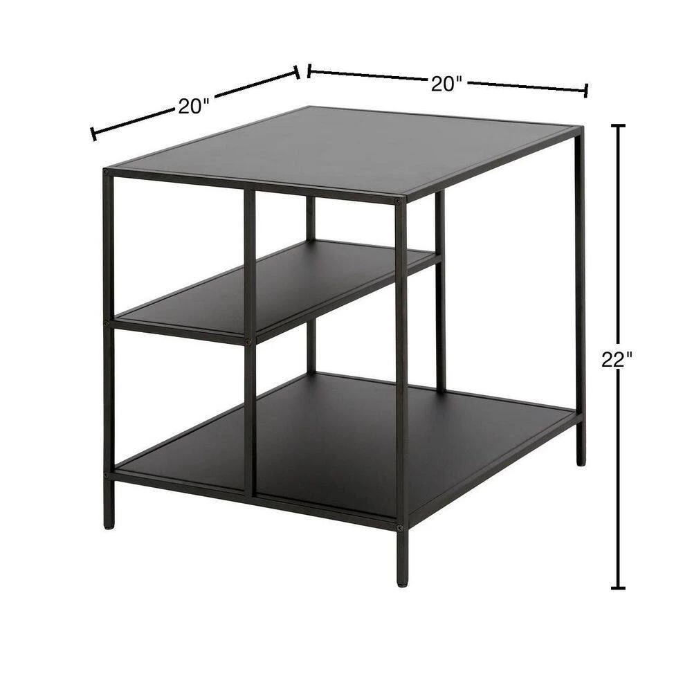 Hot Sale 😍 Winthrop 20 in. Blackened Bronze Square Metal Side Table with Metal Shelves by Meyer&Cross ✔️ 5 Hot Sale 😍 Winthrop 20 in. Blackened Bronze Square Metal Side Table with Metal Shelves by Meyer&Cross ✔️ - Image 3