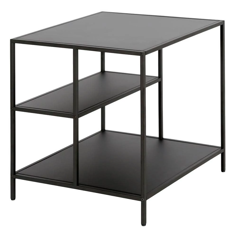 Hot Sale 😍 Winthrop 20 in. Blackened Bronze Square Metal Side Table with Metal Shelves by Meyer&Cross ✔️ 3 Hot Sale 😍 Winthrop 20 in. Blackened Bronze Square Metal Side Table with Metal Shelves by Meyer&Cross ✔️