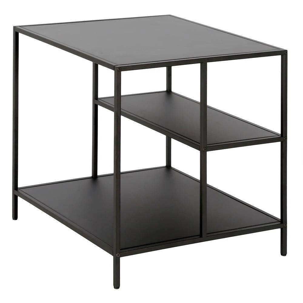 Hot Sale 😍 Winthrop 20 in. Blackened Bronze Square Metal Side Table with Metal Shelves by Meyer&Cross ✔️ 4 Hot Sale 😍 Winthrop 20 in. Blackened Bronze Square Metal Side Table with Metal Shelves by Meyer&Cross ✔️ - Image 2